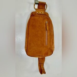 Rachel Comey Suede Sling Bag, Caramel
Made in Peru